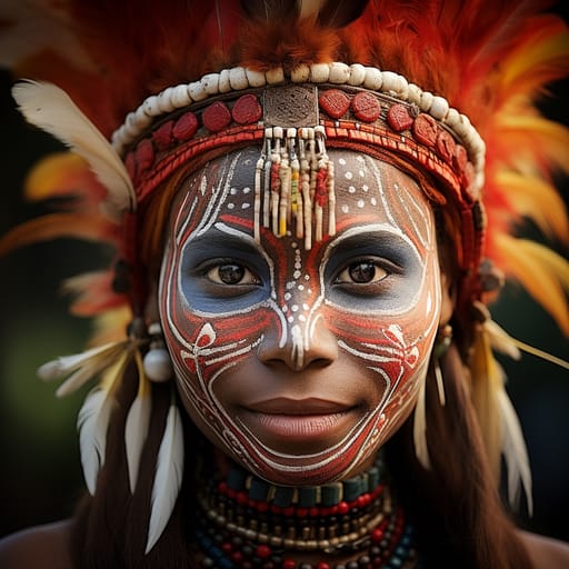 Huli woman from Southern Highlands Province (Papua New Guinea) — Southern Asia
