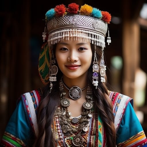 Jingpo woman from Kachin State (Myanmar), Yunnan (China) North-East India — Southern Asia