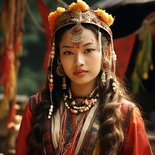 Khas woman from Nepal, India(Uttarakhand, Sikkim, Assam, West Bengal) — Southern Asia