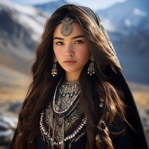 Pamiris woman from Pamir Mountains (Tajikistan, Afghanistan, China) — Central Asia