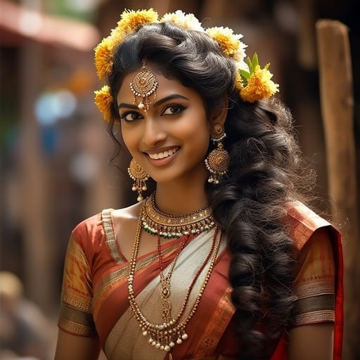 Tamils woman from Tamil Nadu (India), Sri Lanka (Northern and Eastern Provinces) — Southern Asia
