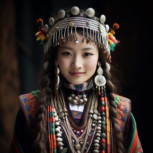 Tujia woman from Wuling Mountains (China) — Central Asia