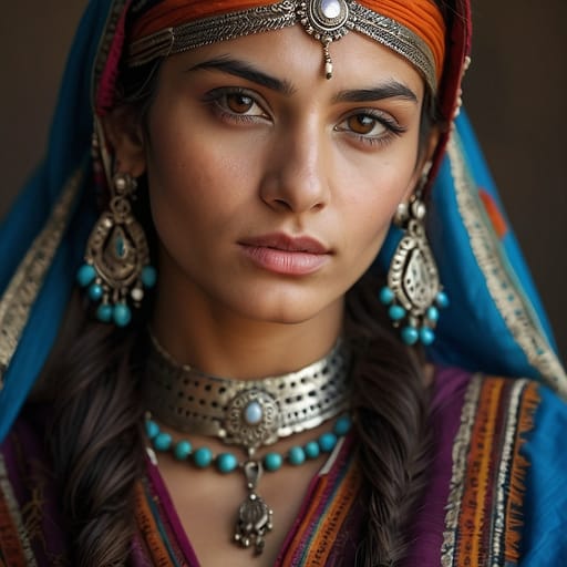 Afghan Pashtun woman from Afghanistan and Pakistan (Pashtun belt) — related phenotype reference