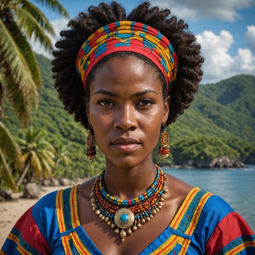 Afro-Honduran woman from Honduras (Bay Islands, Caribbean coast)
