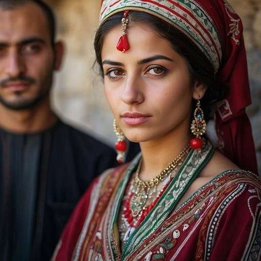 Alawite woman from Syria (Latakia, Tartus) and smaller cross-border populations — Western Asia