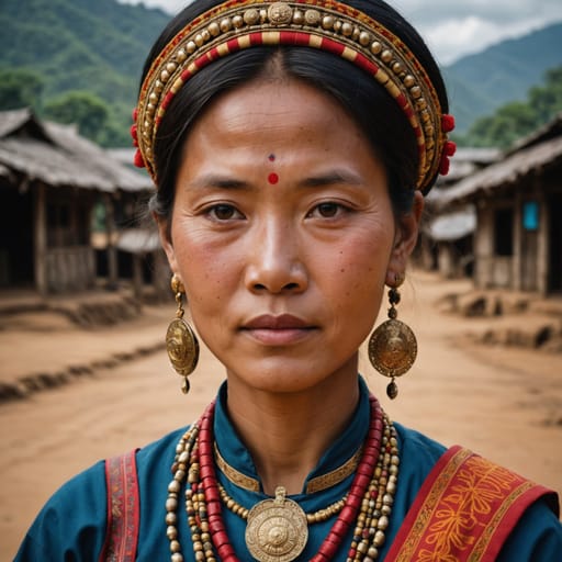 Chin woman from Myanmar (Chin State) and India