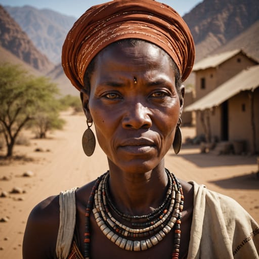 Dhimba woman from Lower Kunene River valley, Namibe Province, Angola (and Kunene Region, Namibia) — Southern Africa