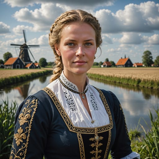 Dutch Frisian woman from Netherlands (Friesland)