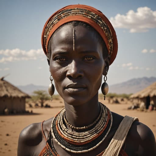 El Molo woman from Southeastern shore of Lake Turkana, Marsabit County, northern Kenya — Eastern Africa