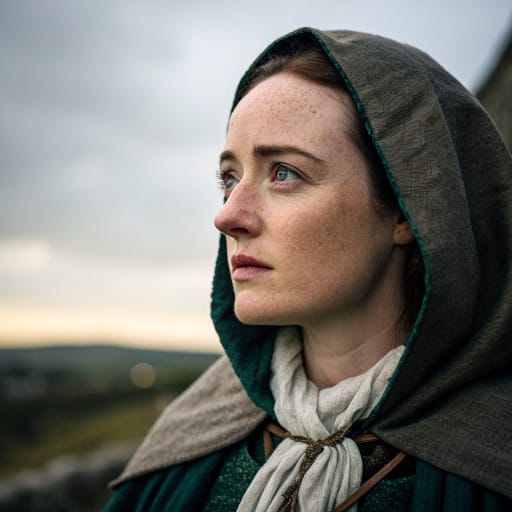 Irlandais : portrait du catalogue, généré par IA, lèvres visibles