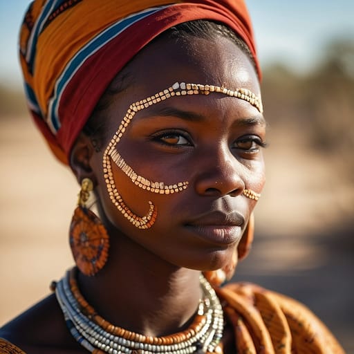 Kavango woman from Northeastern Namibia, Southern Angola