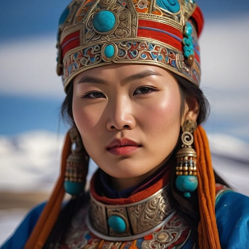 Khalkha Mongol woman from Mongolia