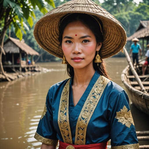 Khmer Vietnam woman from Vietnam (Mekong Delta) and Cambodia