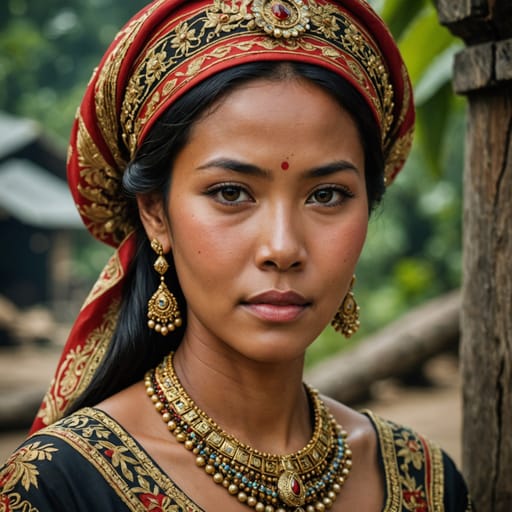 Malay Indonesian woman from Indonesia (Sumatra coastal, Riau Islands)
