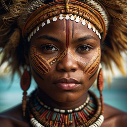 Melanesian Solomon woman from Solomon Islands — Oceania