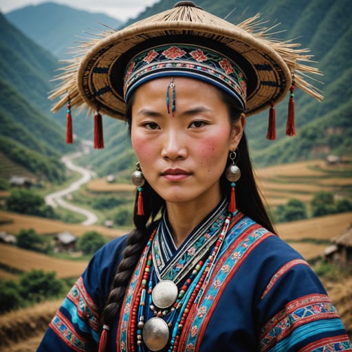 Miao woman from China (southwestern uplands) and cross-border Hmong — East Asia