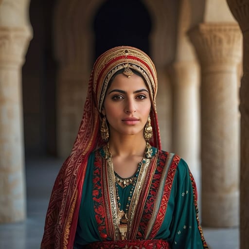 Palestinian woman from Palestine, Israel, Jordan, Lebanon, Syria, plus global Palestinian diaspora