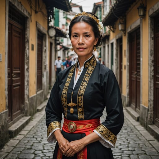Portuguese Macanese woman from Macau (Portuguese-descended residents)