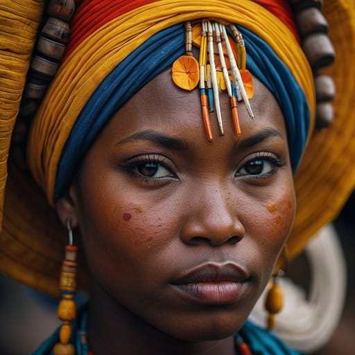 Punu woman from Gabon, Republic of Congo