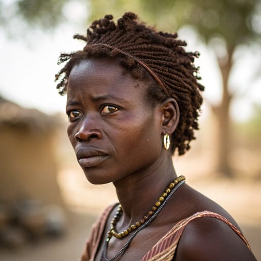 Soninkés : portrait du catalogue, généré par IA, cheveux visibles