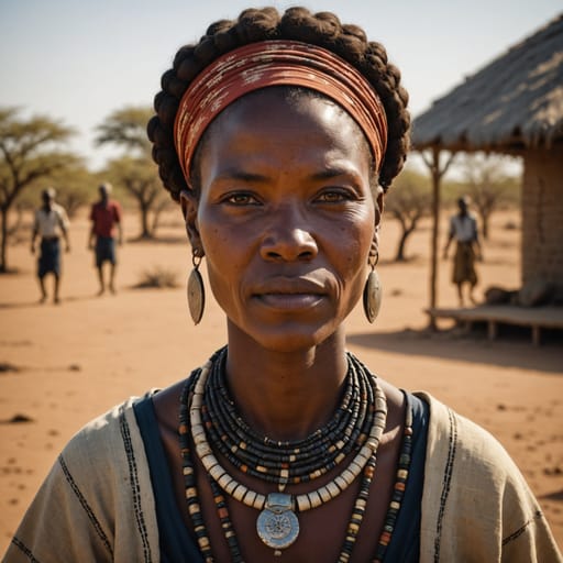 Taa woman from Southern Kalahari, southwestern Botswana and eastern Namibia — Southern Africa