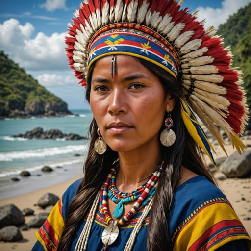 Tsáchila and Coastal Indigenous Ecuadorian woman from Ecuador (coastal lowlands)